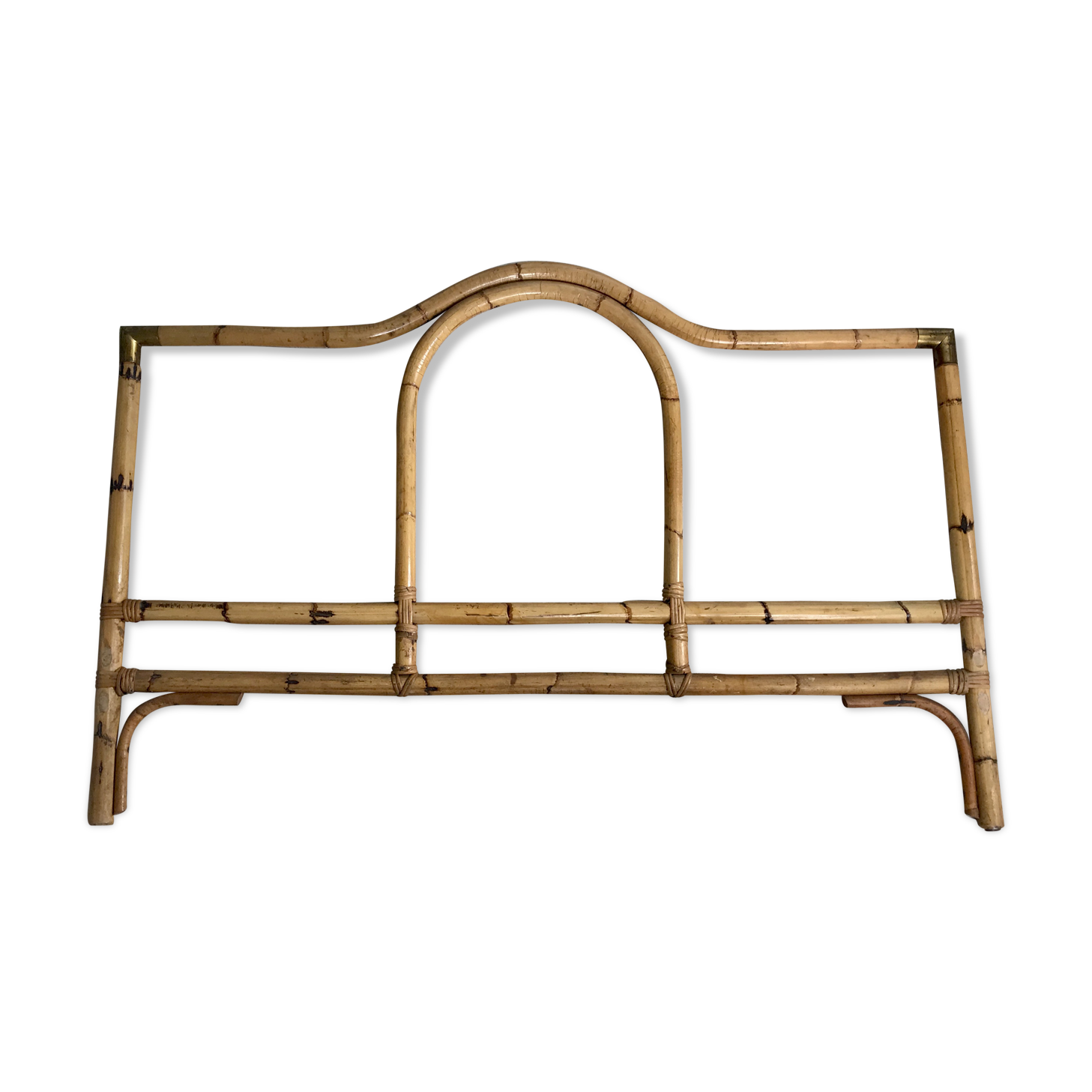 Vintage rattan and bamboo headboard