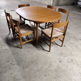 Scandinavian vintage solid teak chairs ulferts sweden 1960