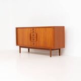 Buffet à portes tambour par Svend Dyrlund (Danemark, années 1960).