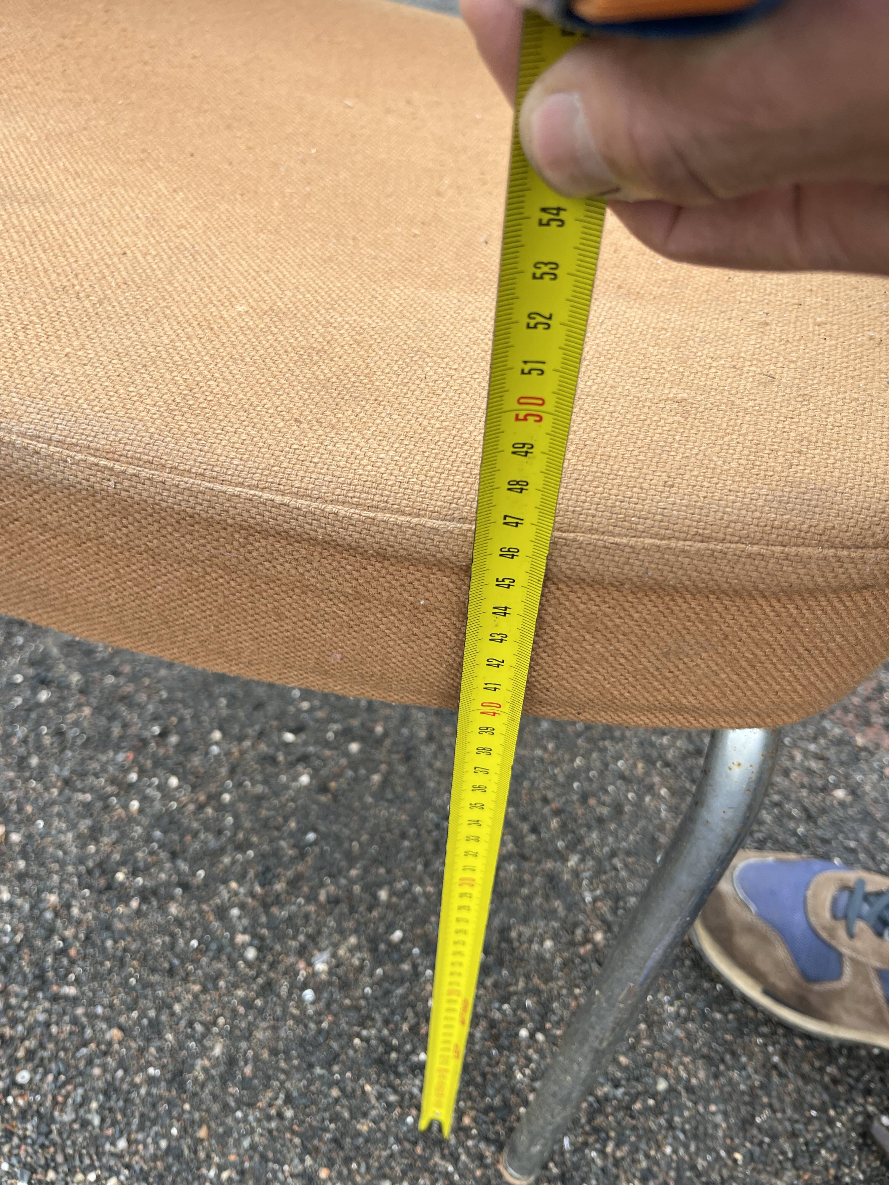Pair of vintage armchairs with metal legs and orange fabric, 1960s-1970s