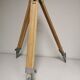 Raw / stripped wooden tripod, vintage industrial lamp base