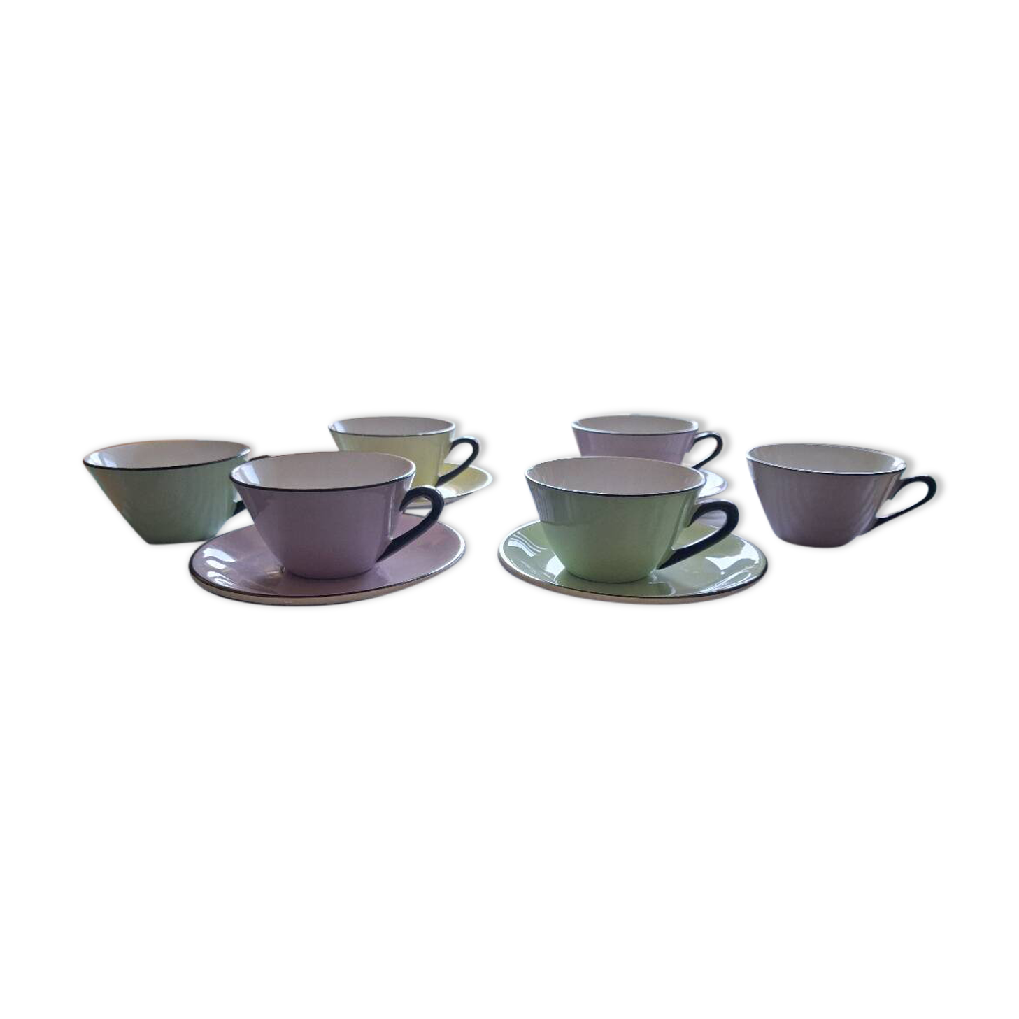 4 cups and saucers Moulin des Loups
