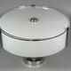 1970s 1980s Ceiling Lamp by Honsel Leuchten Germany in Glass & Chrome