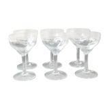 Lot 6 coupes à champagne art décor, années 20. ciselées motifs épis de blé/traits transversaux