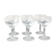 Lot 6 art décor champagne glasses, 1920s. chiseled ears of wheat/transverse lines motifs