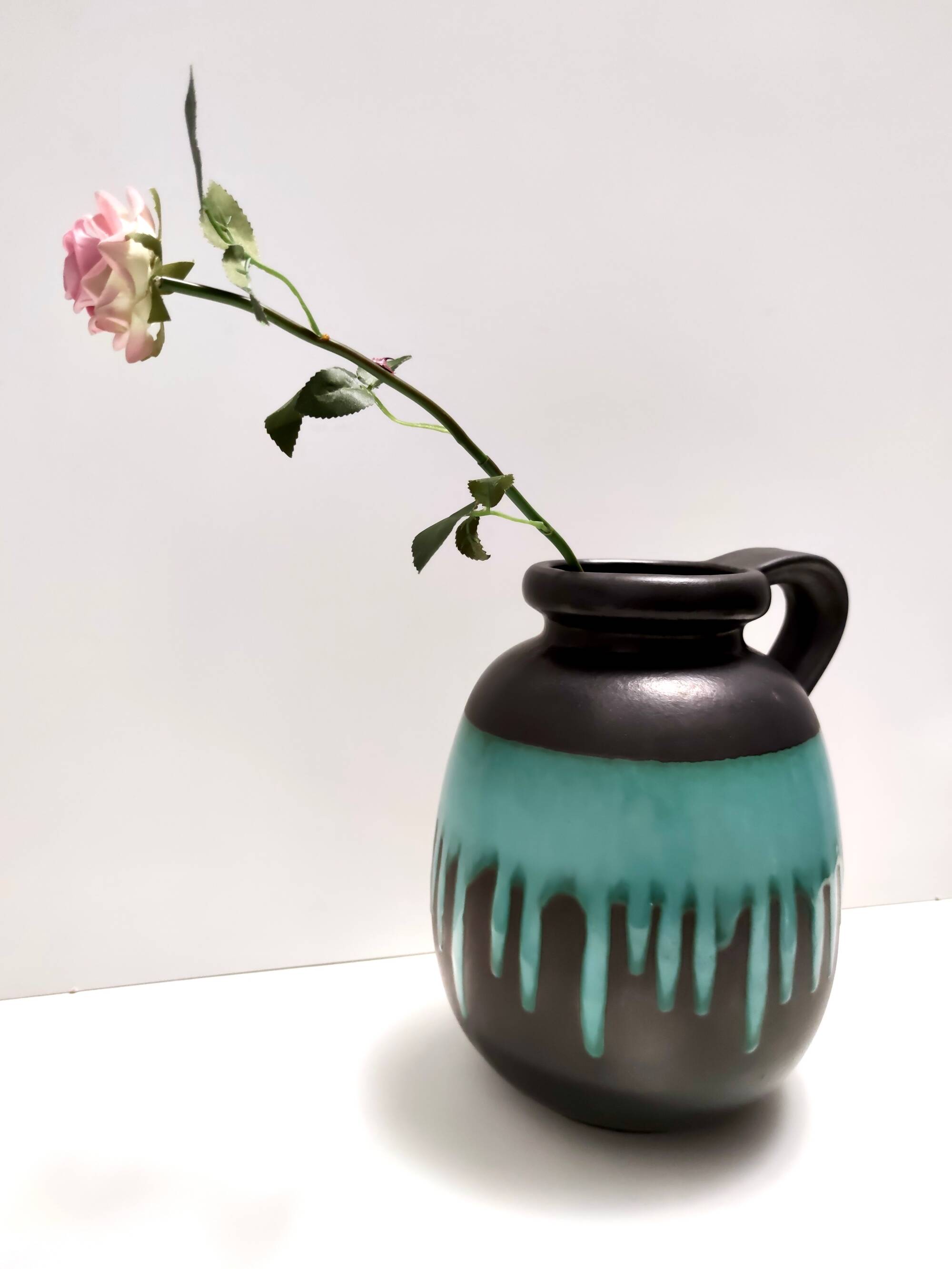 Black and Teal Fat Lava Ceramic Vase Multi-Color 484-30 Scheurich WGP