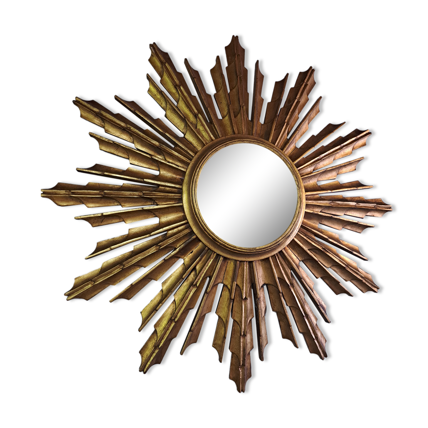 Sun mirror in gilded wood 70s, 72 cm