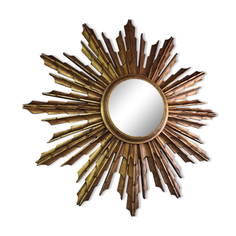 Sun mirror in gilded wood 70s, 72 cm