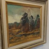 Oil on canvas. Forest landscape by Dan Martin Masell (1910-1999).