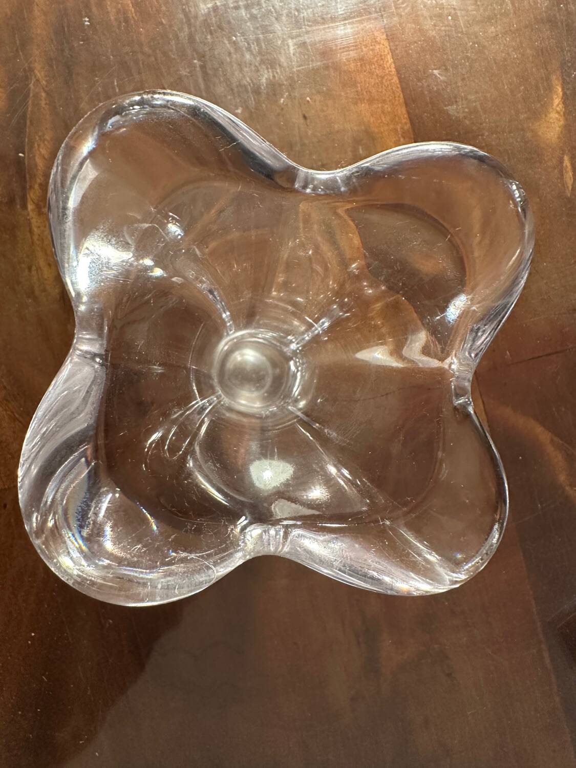 Small corolla vase in crystal from Vannes art-deco period - h 18.5 cm