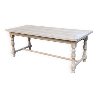 Renovated extendable farmhouse table in raw oak 280cm