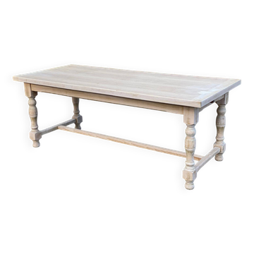 Table de ferme extensible rénovée en chêne brut 280cm