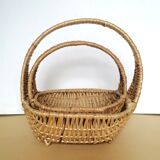 Two baskets made of woven rattan wicker
