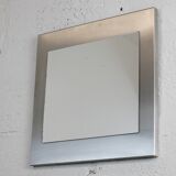 Miroir "space age". Acier inoxydable. France, circa 1970
