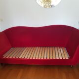Red velvet sofa
