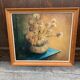 Oil on canvas still life with chrysanthemums