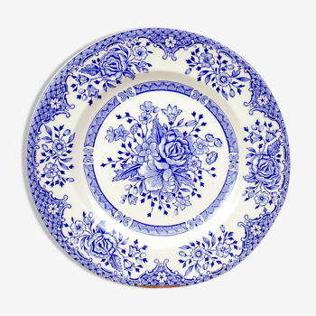 Assiette à dessert - décor bleu floral - Ironstone England