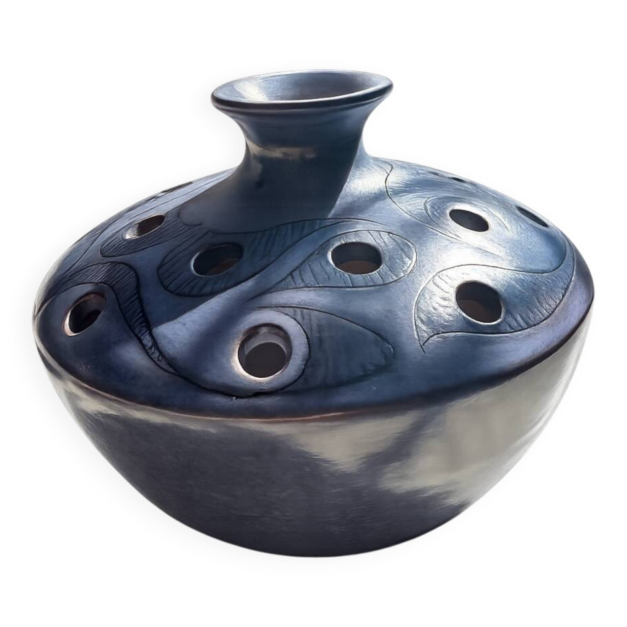 Vase Pique-Fleurs in Stoneware from Vallauris by Fonck & Mateo - 1960