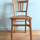 Vintage bistro chairs in natural wood marked luterma