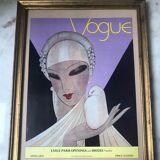 Illustration couverture d'un ancien magazine Vogue sous cadre