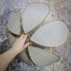6-petal flower suspension with metal structure and natural linen petals