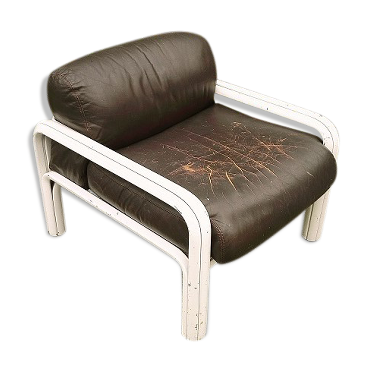 Leather armchair Gae Aulenti knoll edition 1974