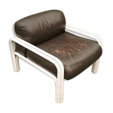Leather armchair Gae Aulenti knoll edition 1974
