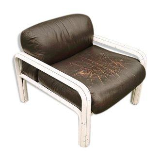 Leather armchair Gae Aulenti knoll edition 1974