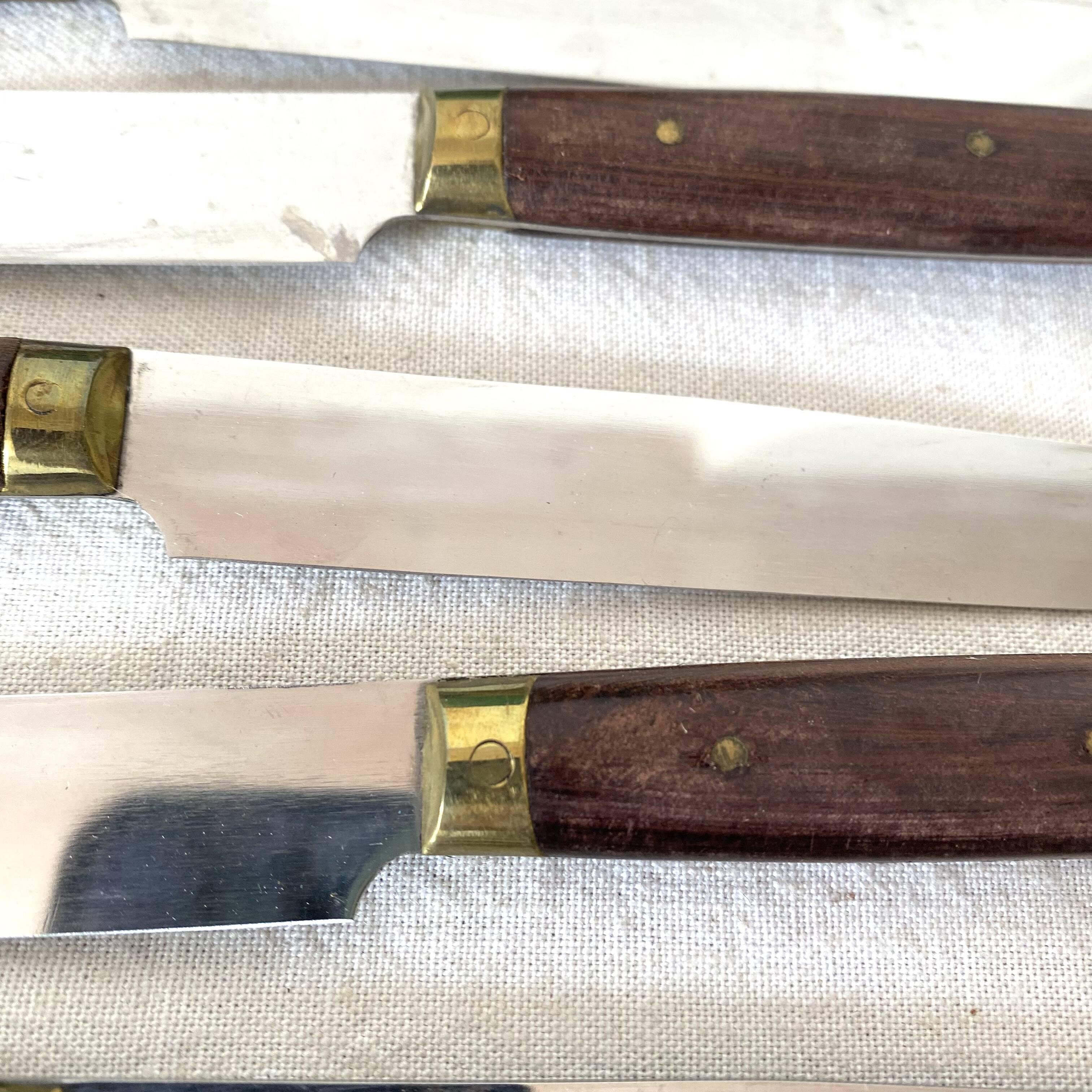 Vintage stainless steel and wood knives