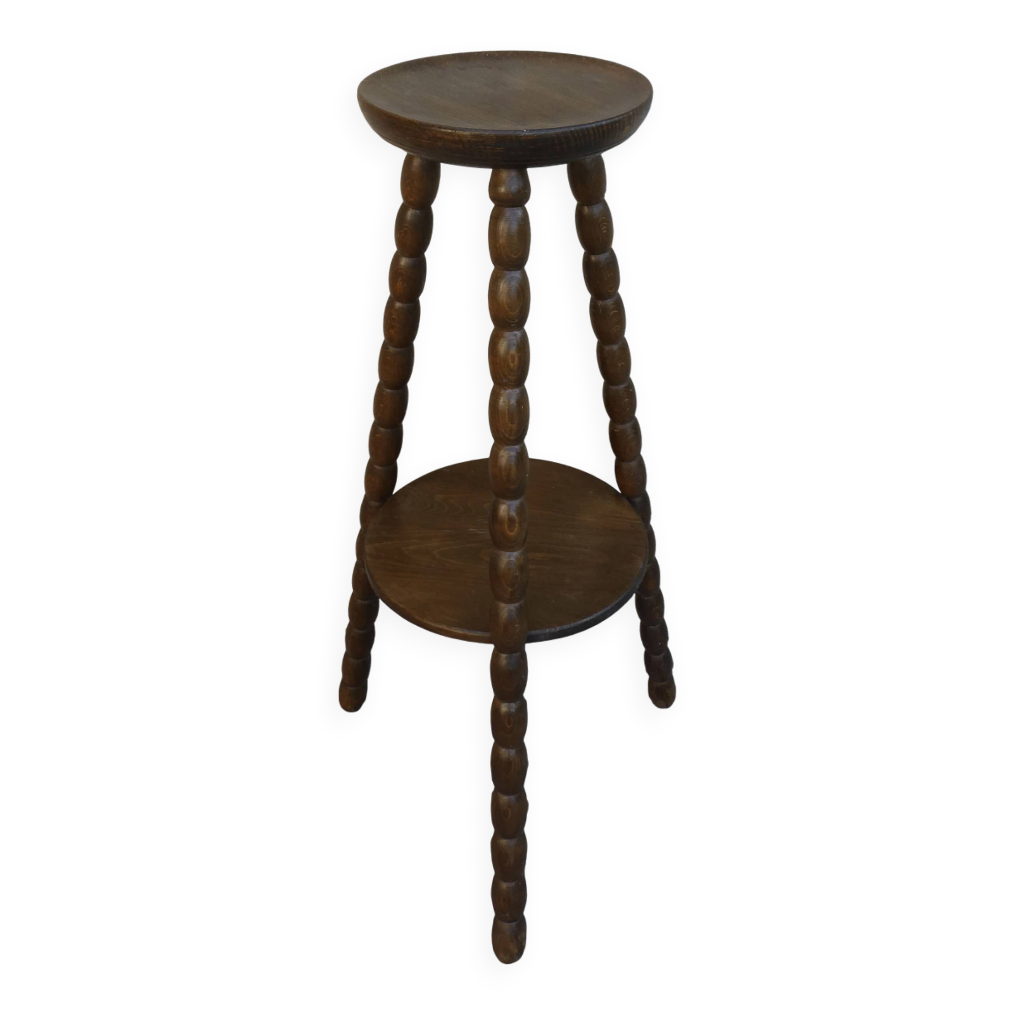 Turned wooden tripod stand