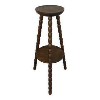 Turned wooden tripod stand