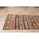 Tapis Kilim coloré en laine et coton fait main turc vintage des années 1970 98x405