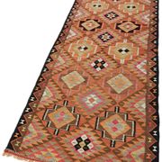 Turkish Handwoven Vintage Herki Kilim 86 cm x 303 cm