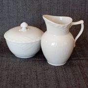 Sucrier couvert et crémier Royal Copenhagen 'White Fluted Half Lace'