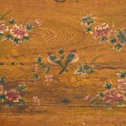 Antique Chinese chest with painted flowers in elm – China, circa 1900