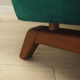 Fauteuil vert, design danois, années 1970, fabriqué au Danemark