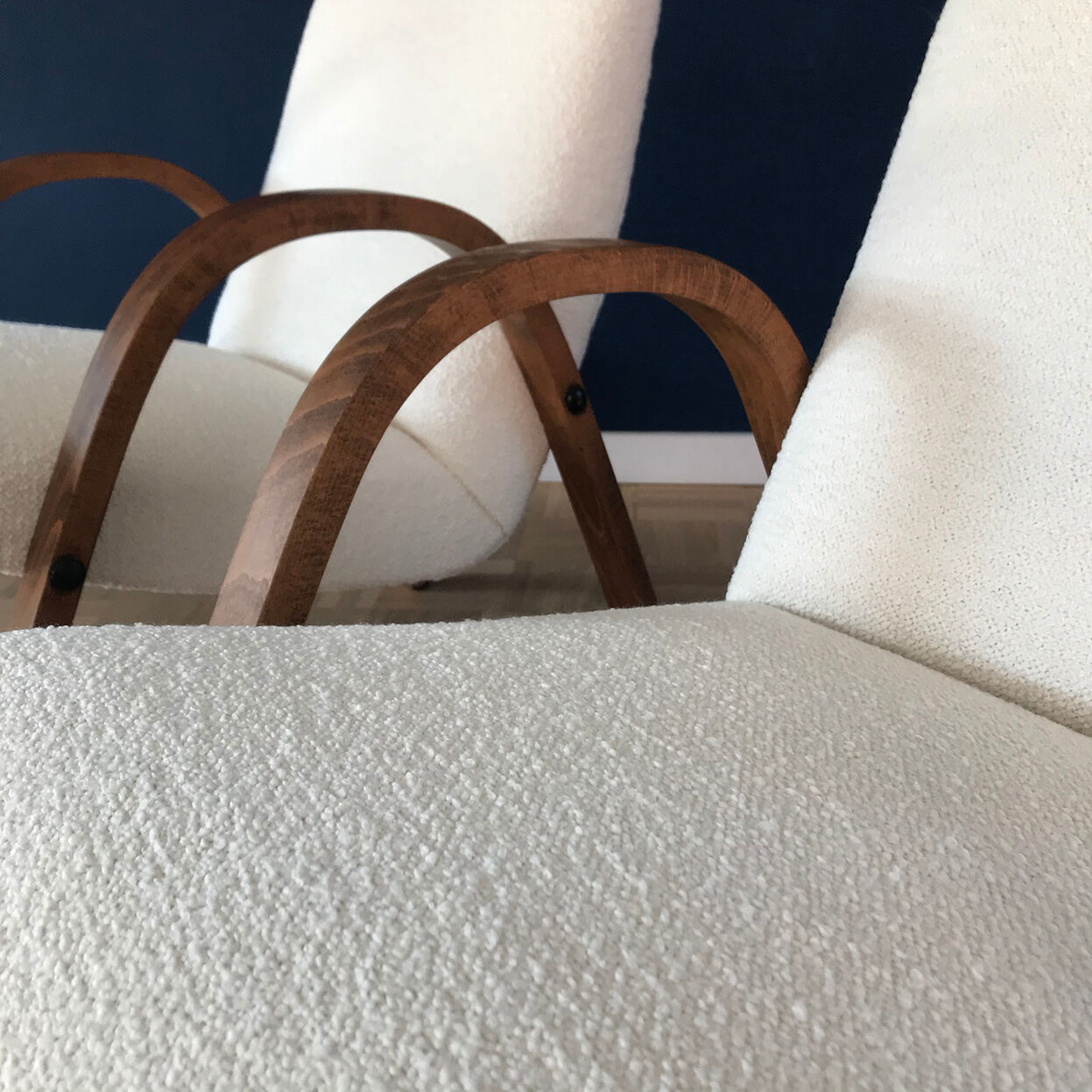 Ensemble de 2 fauteuils en tissu bouclé par Hugues Steiner pour Steiner, années 1960