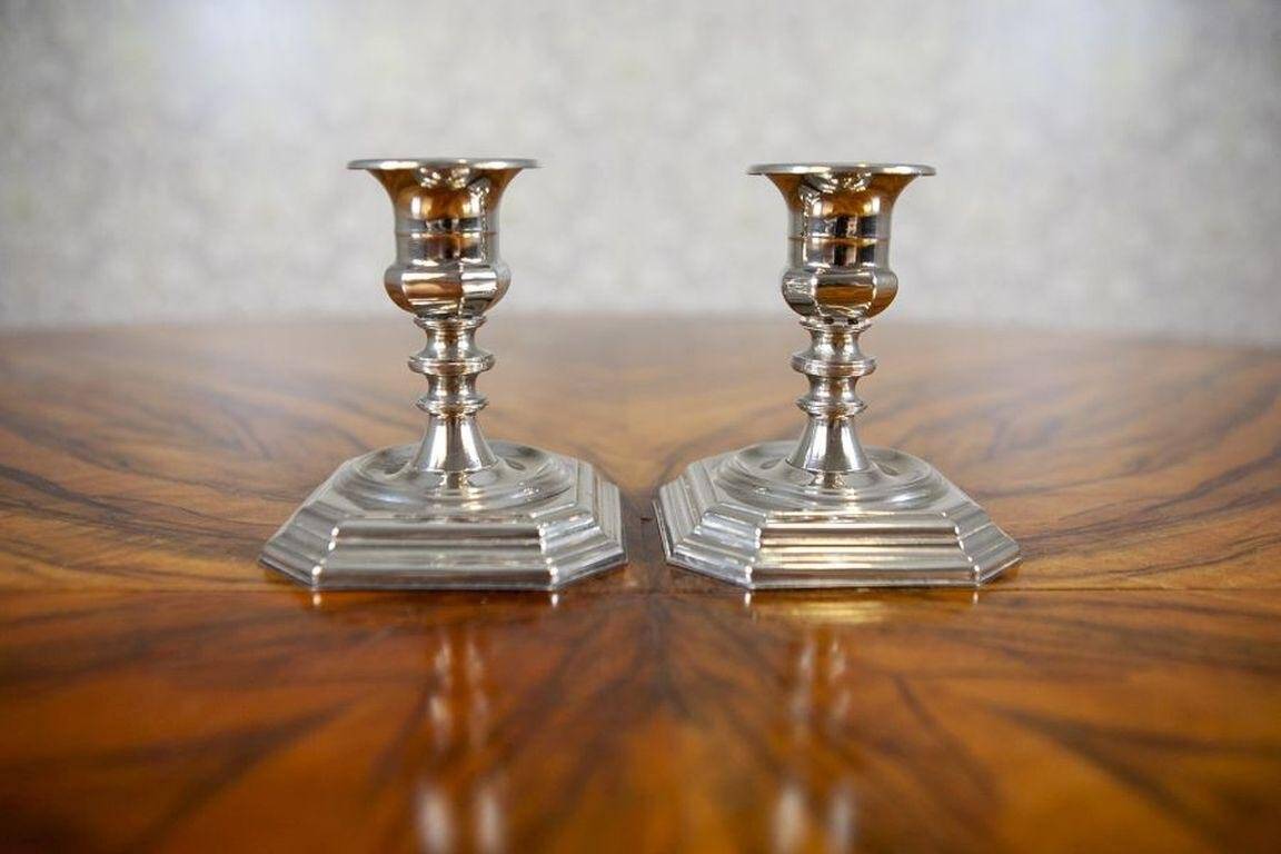 20th-Century Metal Candlesticks, 1950s, Set of 2