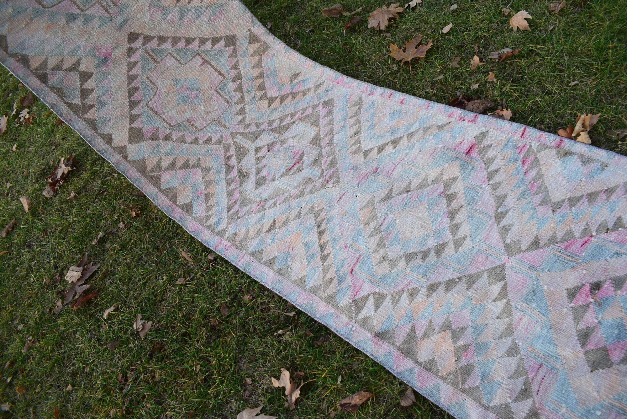 Vintage Turkish hallway rug 76x350 cm