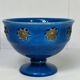 coupe en céramique craquelée bleu italy design XXème