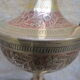 Indian brass ewer: inlaid plant motifs