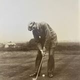 Ensemble de six photos authentique de golfeurs des années 1890 en noir et blanc