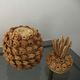 Trash in the form of the pineapple in natural fibers