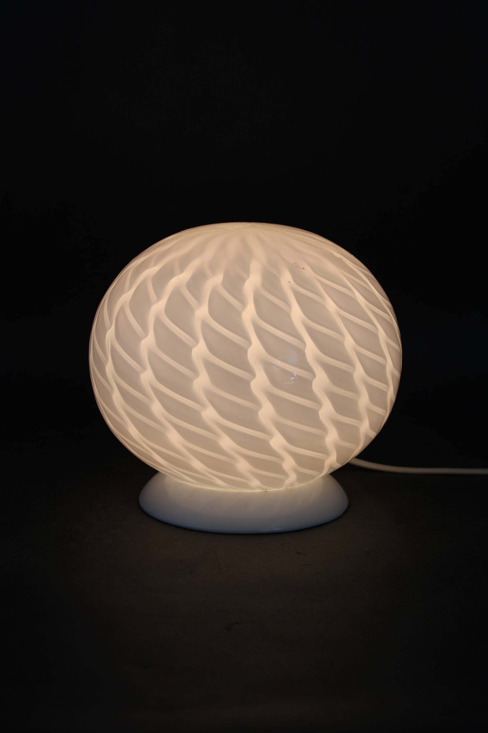 1980s Glass Globe Table Lamp , Italy