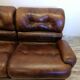 Vintage brown leather sofa 2 modules