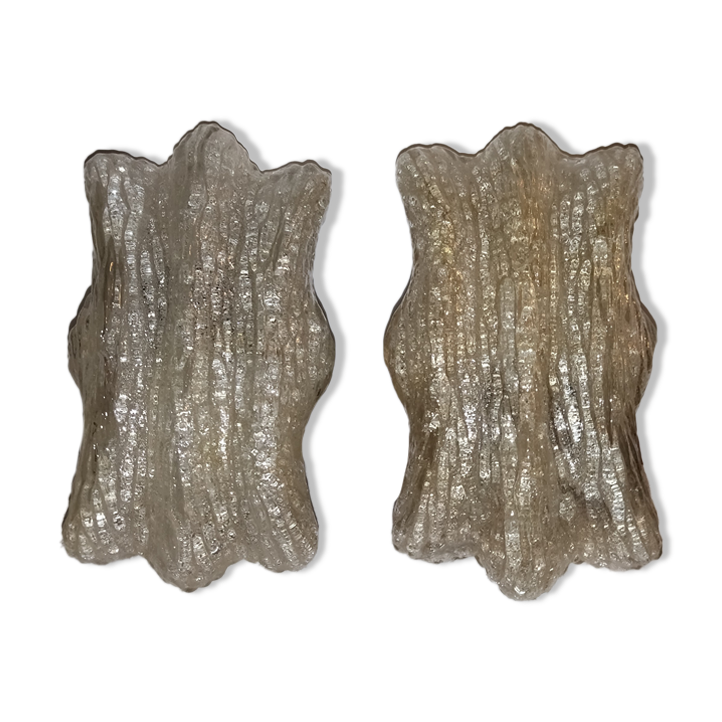 pair of wall lamps 60s glass Murano 60's glass sconces