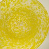 Coupe saladier verre sablé tacheté jaune