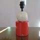 Pair of red and white ceramic lamps from the 80s