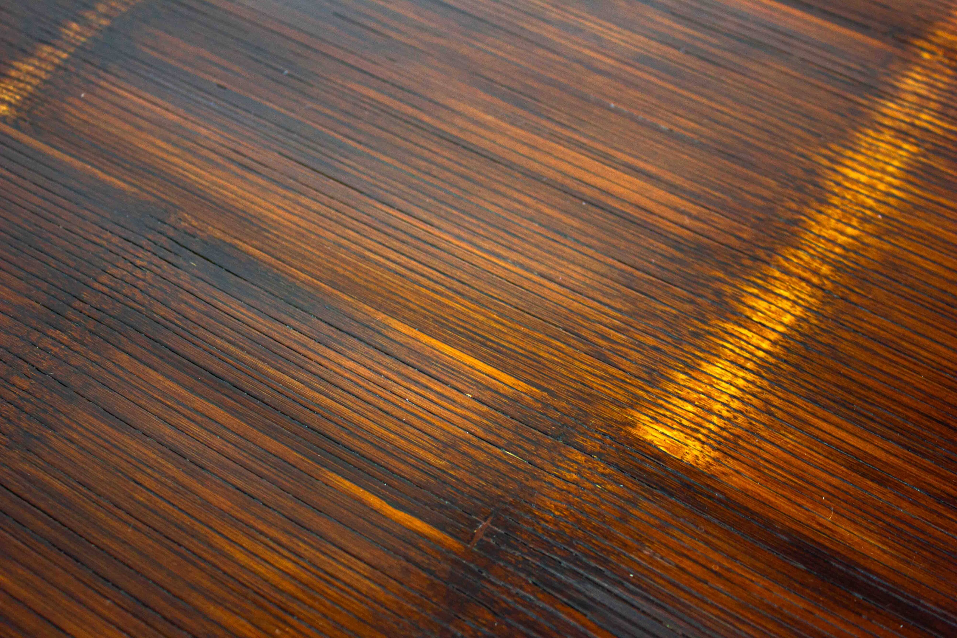 Large bamboo & wengé coffee table by Axel Vervoordt, 1980s