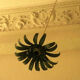 Set of 3 vintage vine leaf shaped pendant lights 1970s